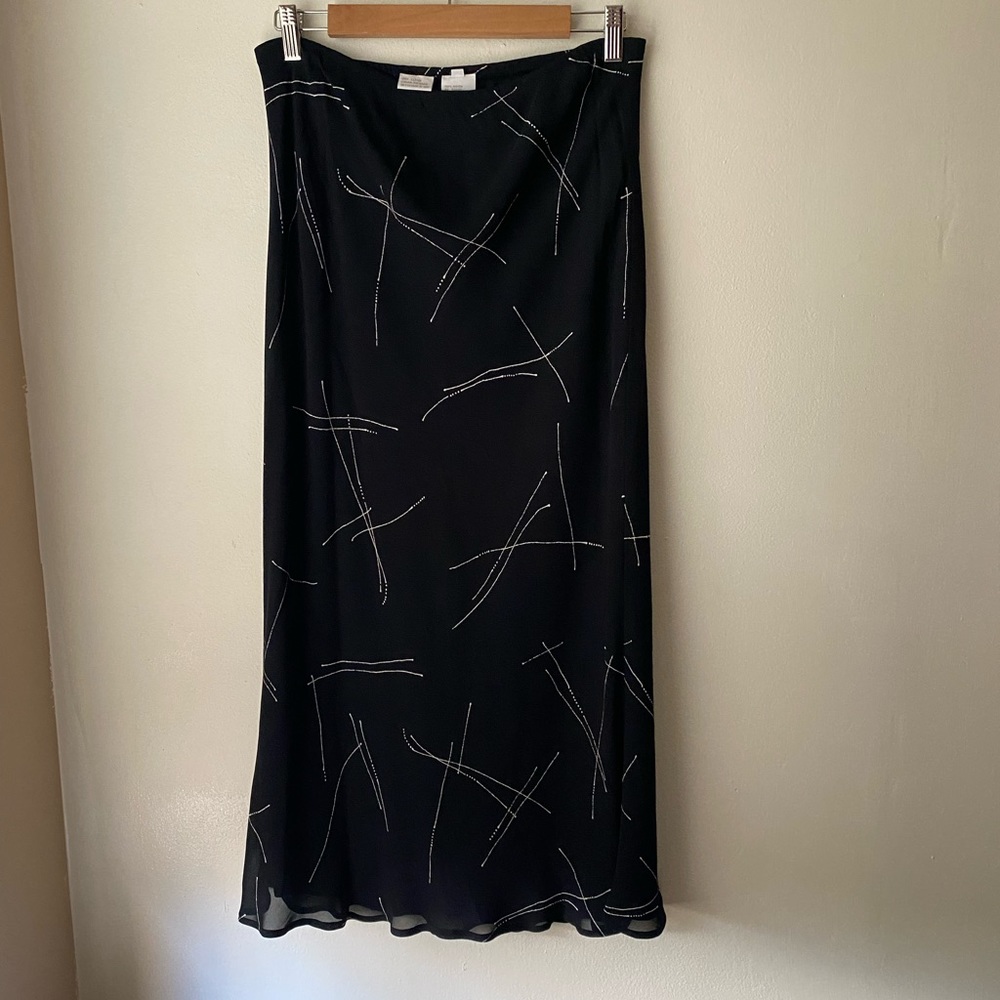 Vintage Midi Skirt with Stripes Size 10